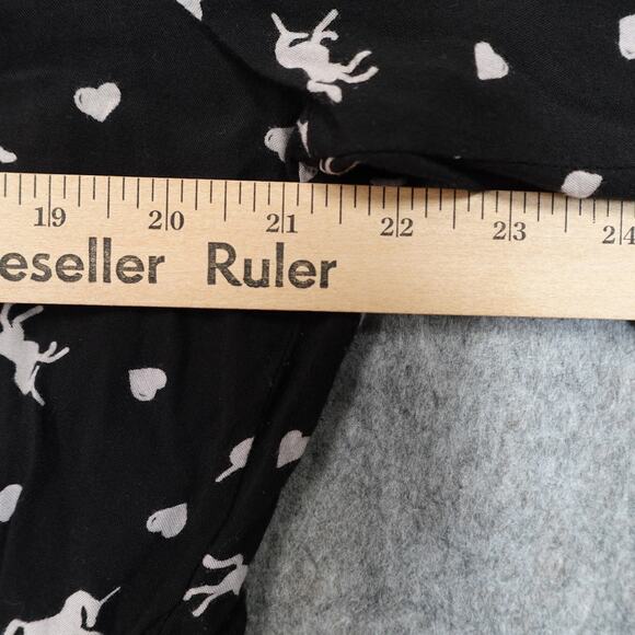 ModCloth Top Womens 1X Unicorn Print Long Sleeve Blouse Black Novelty - Picture 7 of 9